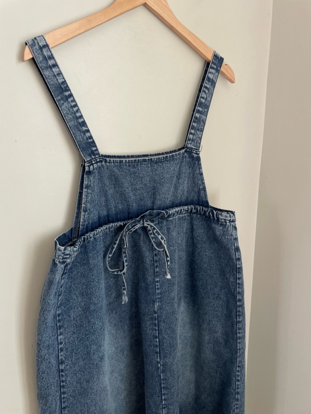 Acid Wash Denim Pinafore Dress Cottagecore Gardencore Coquette Girl Y2K - Picture 5 of 7